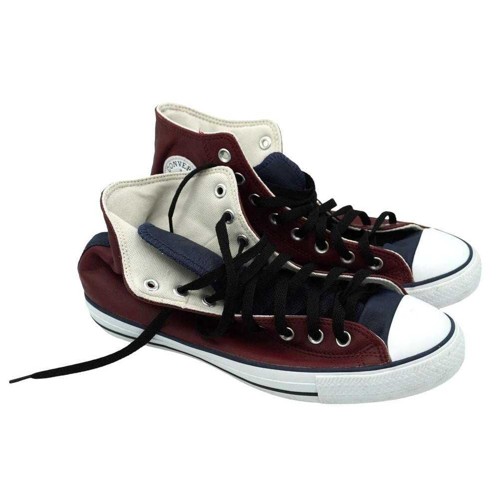 Classic Converse Chuck Taylor All Star Sneaker Mens 9 Burgundy Leather High Top - Picture 10 of 10